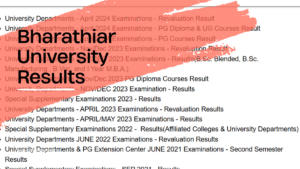 Bharathiar University Result 2024