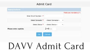 DAVV Admit Card