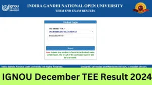 IGNOU December TEE Result 2024