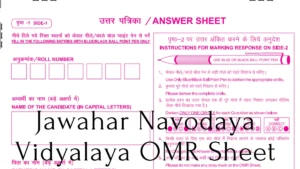 Jawahar Navodaya Vidyalaya OMR Sheet