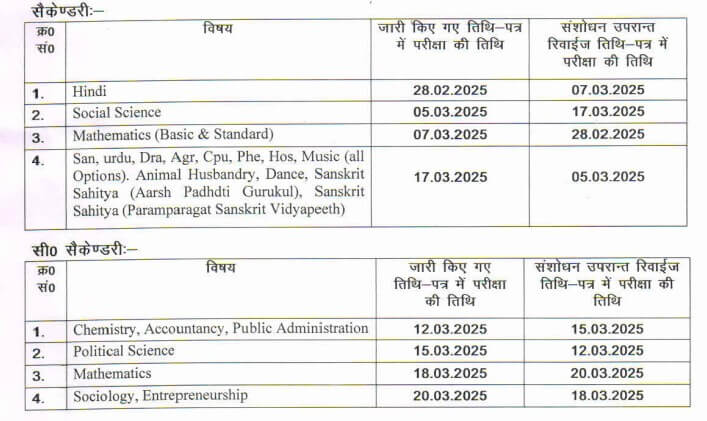 hbse date sheet 2025 new