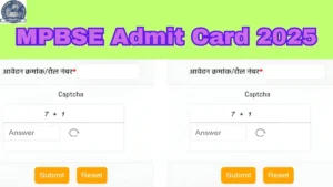 MPBSE Admit Card