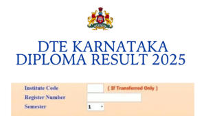 DTE Karnataka Diploma Result 2025