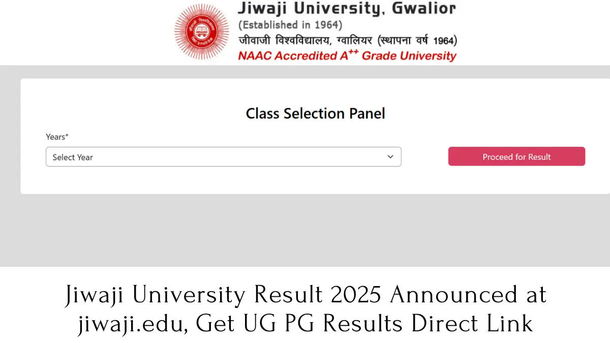 Jiwaji University Result 2025 Announced at jiwaji.edu