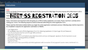 NEET SS Registration 2025