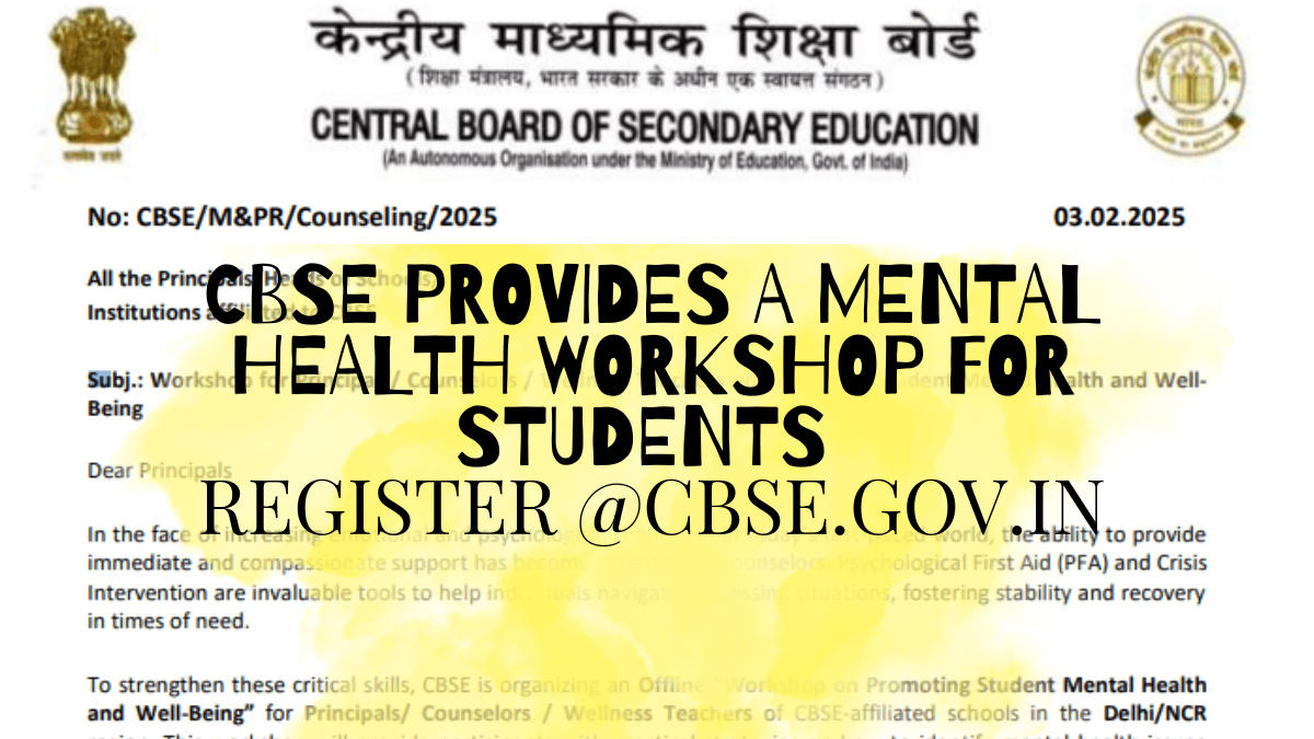 CBSE Provides a Mental Health Workshop for Students
