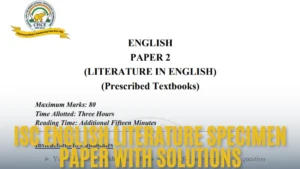 ISC English Literature specimen Paper 2025 Solved, Download PDF