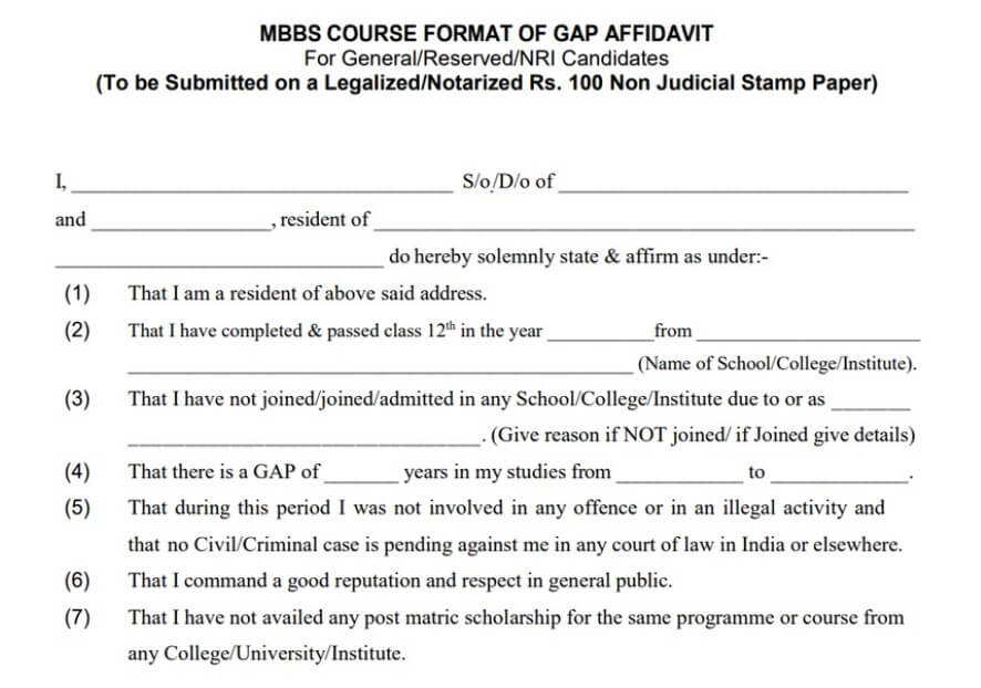 NEET Gap Certificate