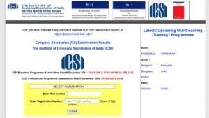 ICSI CS Professional December 2024 Result