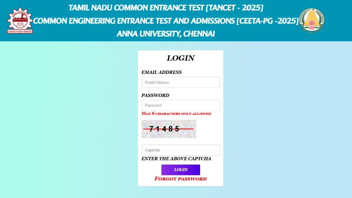 TANCET Hall Ticket 2025