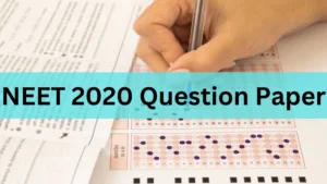 NEET 2020 Question Paper