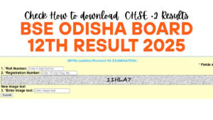 BSE Odisha Board 12th Result 2025