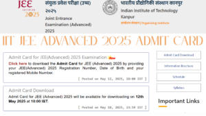 IIT JEE Advanced 2025 Admit Card