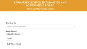 Karnataka 2nd PUC Exam 2 Result 2025