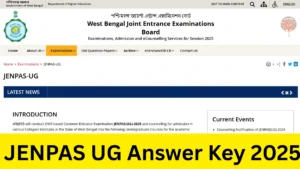 JENPAS UG Answer Key 2025