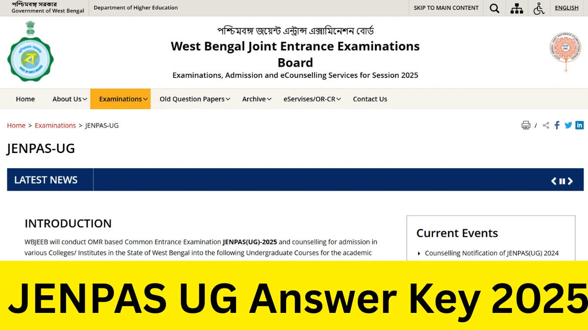 JENPAS UG Answer Key 2025