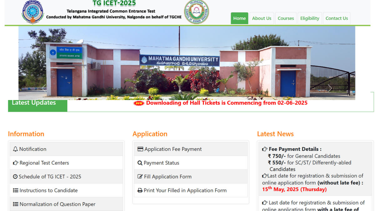 Telangana TG ICET Hall Ticket 2025
