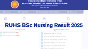 RUHS BSc Nursing Result 2025