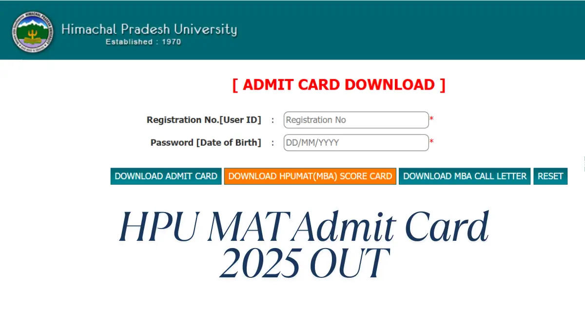 HPU MAT Admit Card 2025