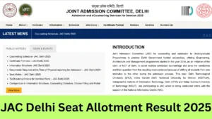 JAC Delhi Seat Allotment Result 2025