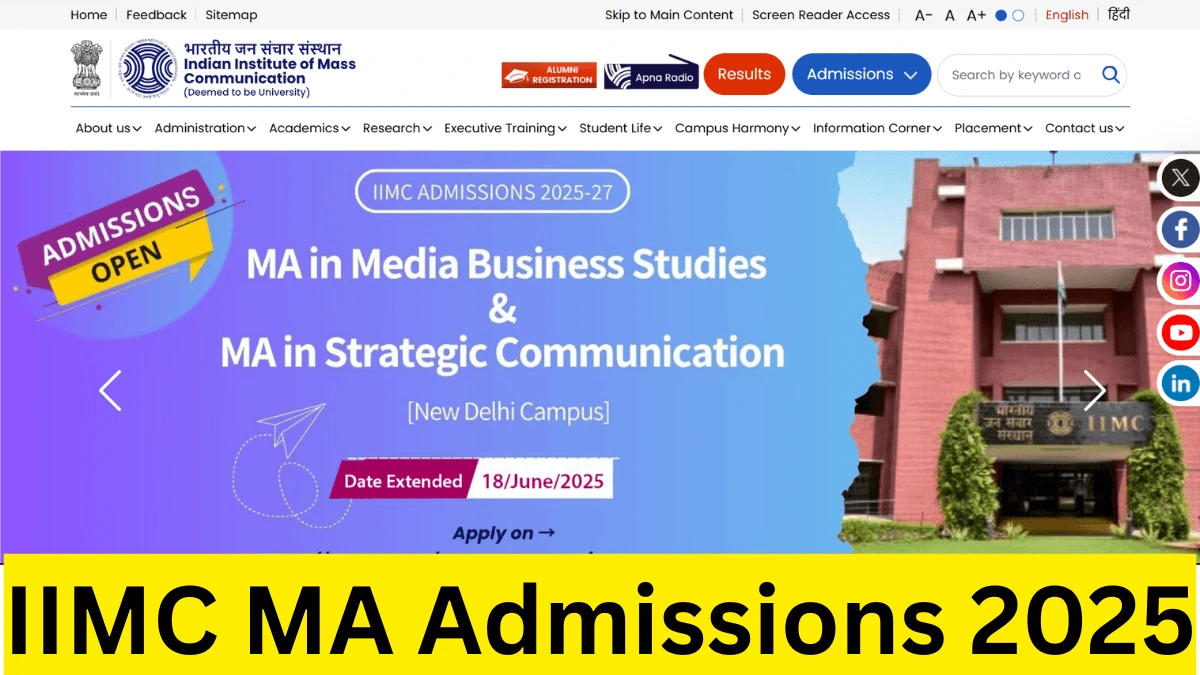 IIMC MA Admissions 2025