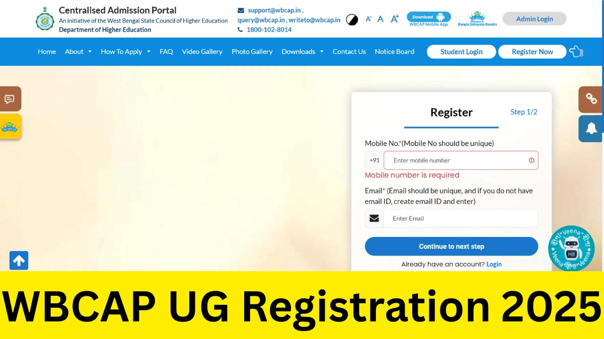 WBCAP Centralised Admission Portal UG Registration 2025