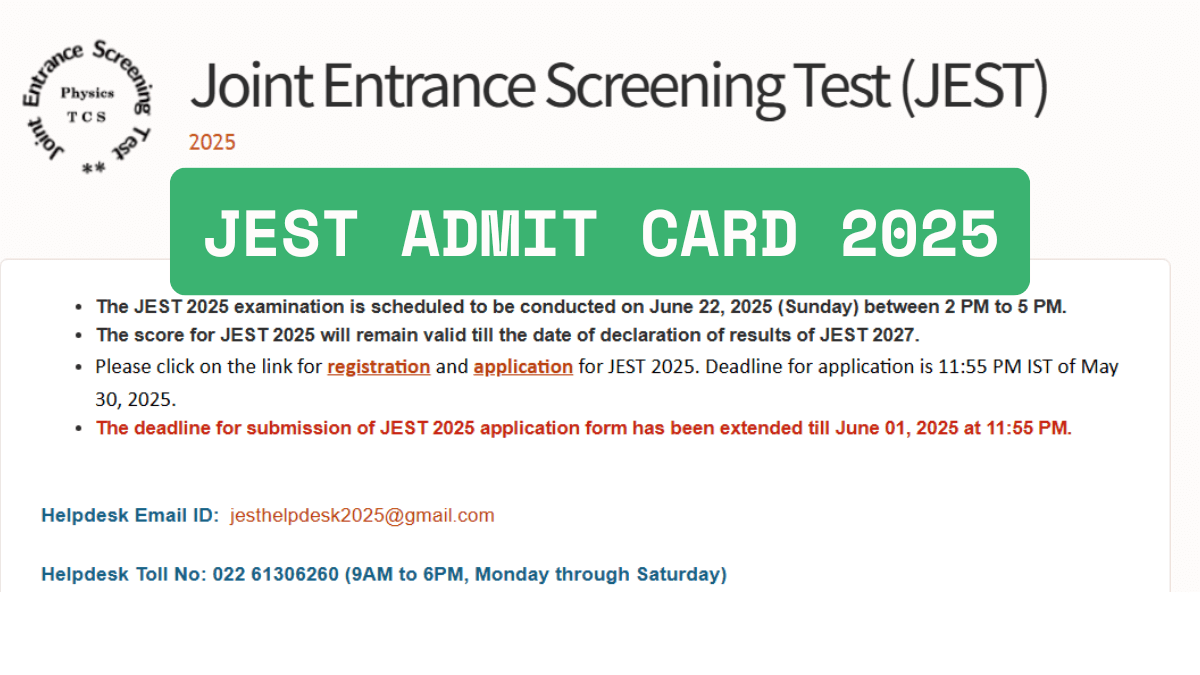 JEST Admit Card 2025