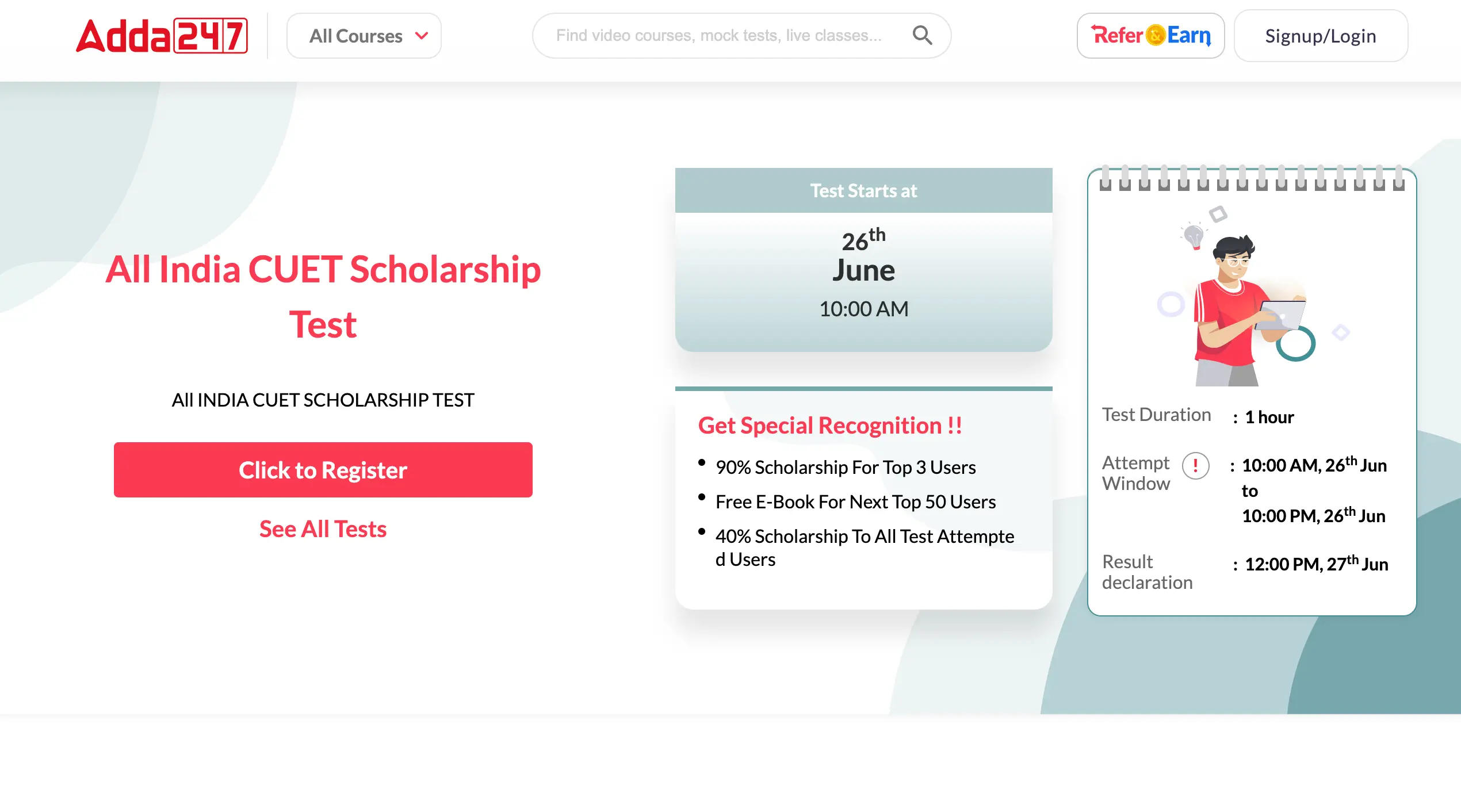 CUET Hindi Scholarship Test