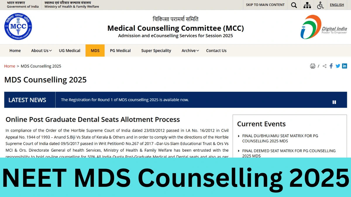 NEET MDS Counselling 2025