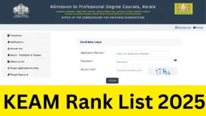 KEAM Rank List 2025