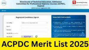 ACPDC Merit List 2025