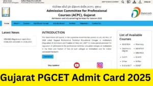 Gujarat PGCET Admit Card 2025