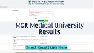 MGR Medical University Results 2025