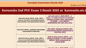 Karnataka SSLC Exam 3 Result 2025