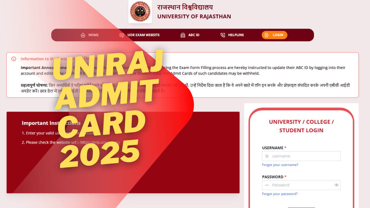 Uniraj Admit Card 2025