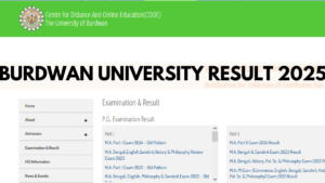 Burdwan University Result 2025