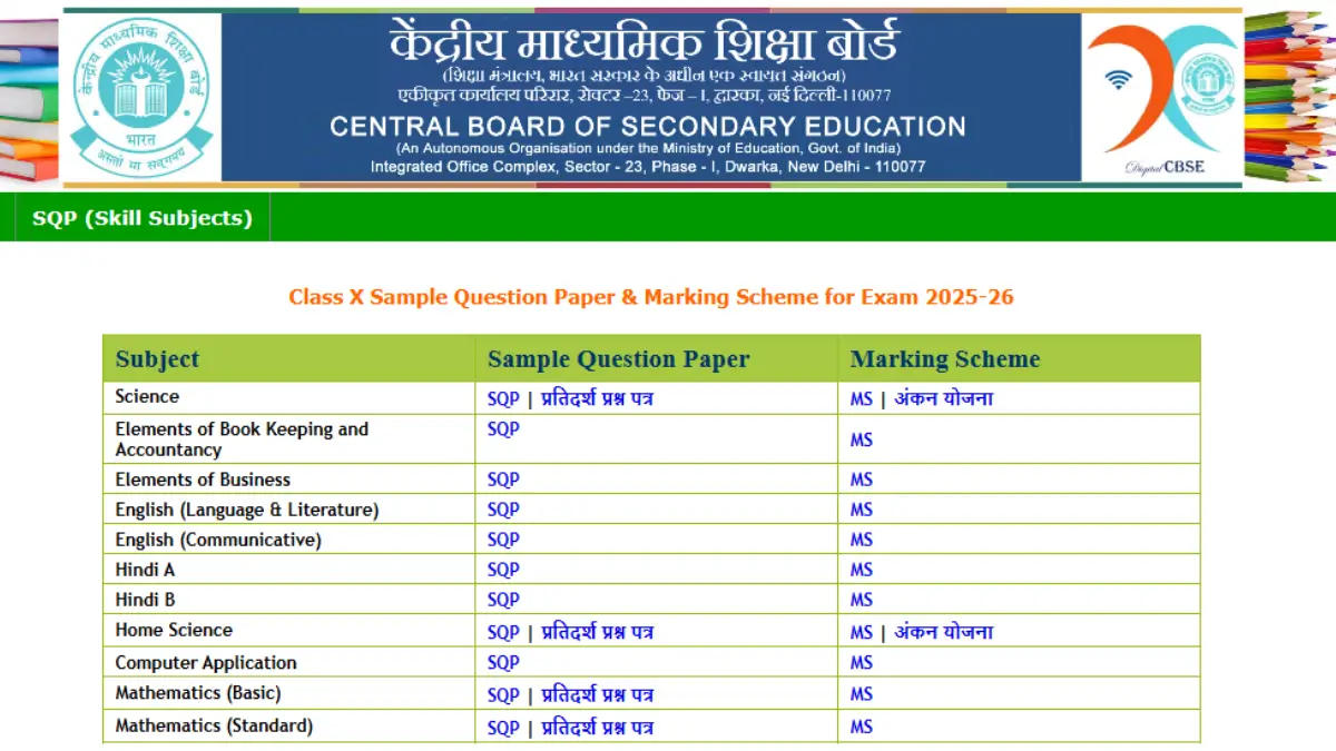 CBSE Class 10 Sample Paper 2025-2026