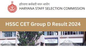 HSSC CET Group D Result 2024