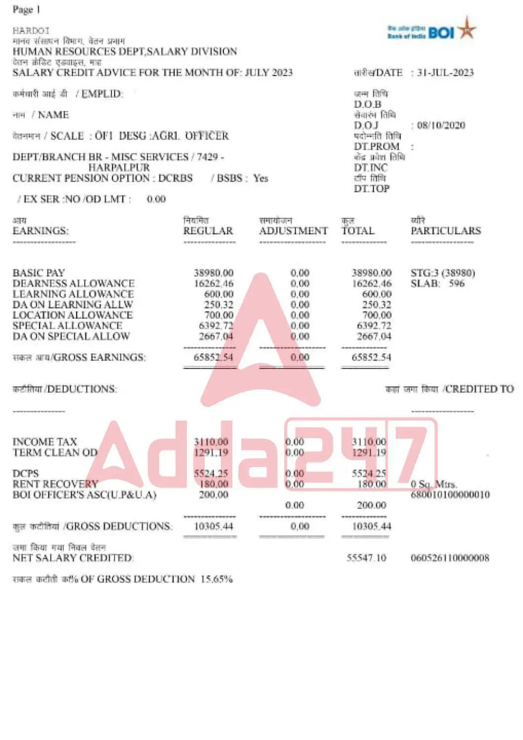 IBPS AFO Salary 2024