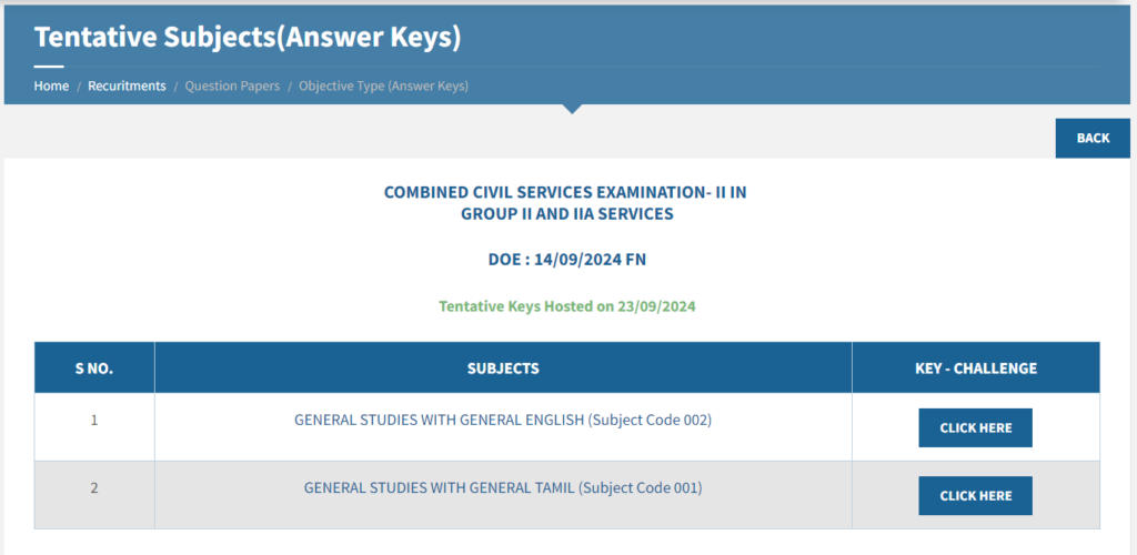 TNPSC Group 2 Answer Key 2024 Out, Download Response Sheet, Raise Objection - Exams_4.1