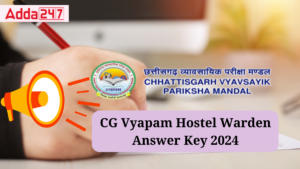 CG Vyapam Hostel Warden Answer Key 2024