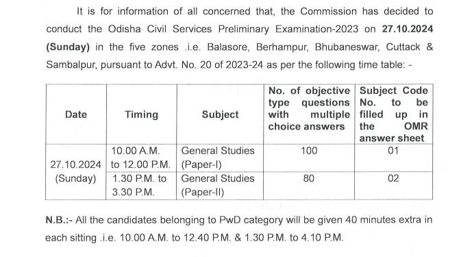 OPSC OCS Admit Card 2024, Get Prelims Hall Ticket Download Link_3.1