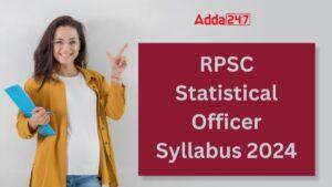 RPSC Statistical Officer Syllabus