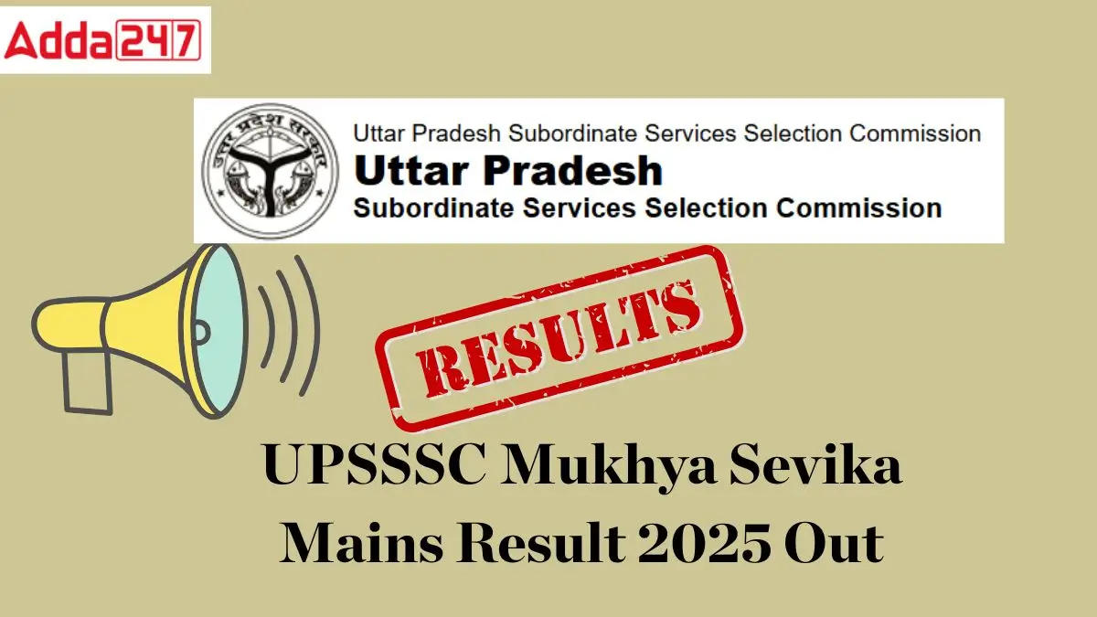 UPSSSC Mukhya Sevika Result 2025
