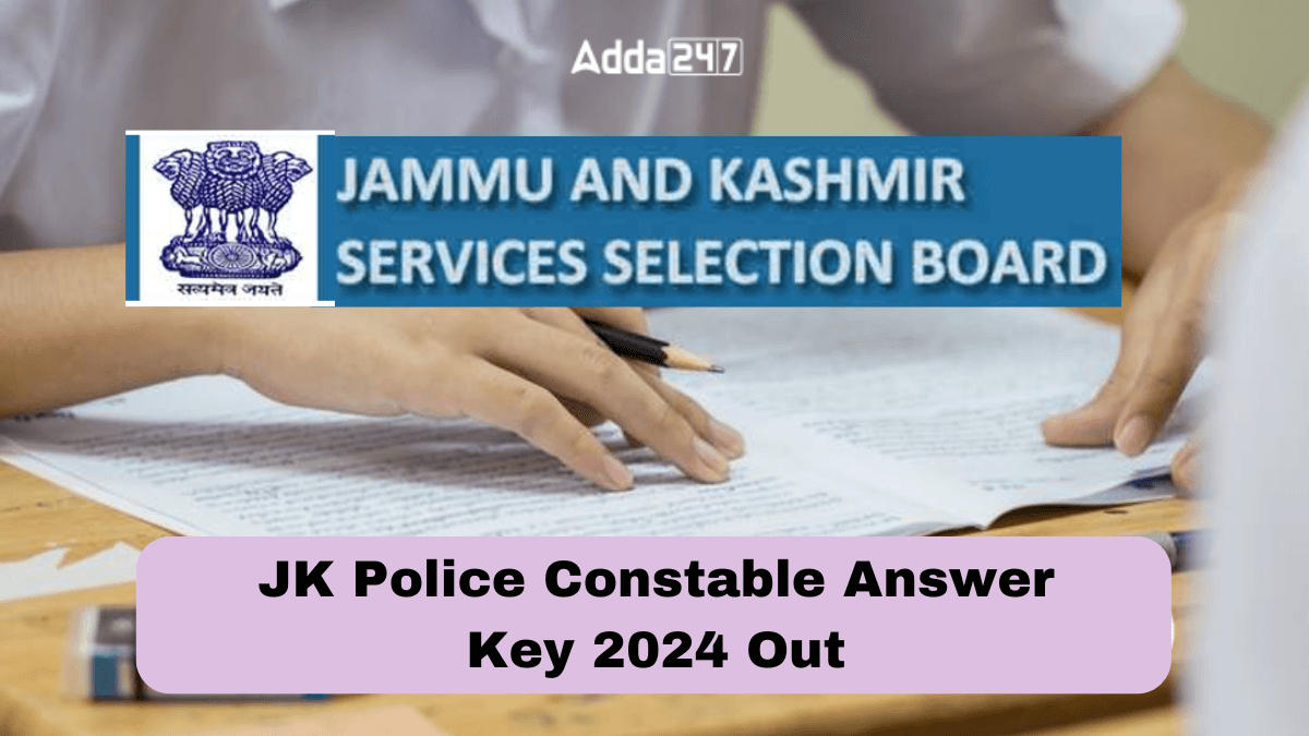 JK Police Constable Answer Key 2024