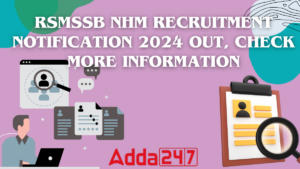 RSMSSB NHM Recruitment Notification 2024 Out, Check More Information