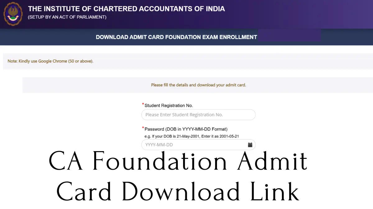 CA Foundation Admit Card