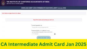 CA Intermediate Admit Card Jan 2025