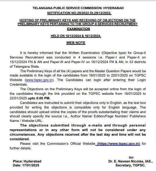 TSPSC Group 2 Answer Key 2025