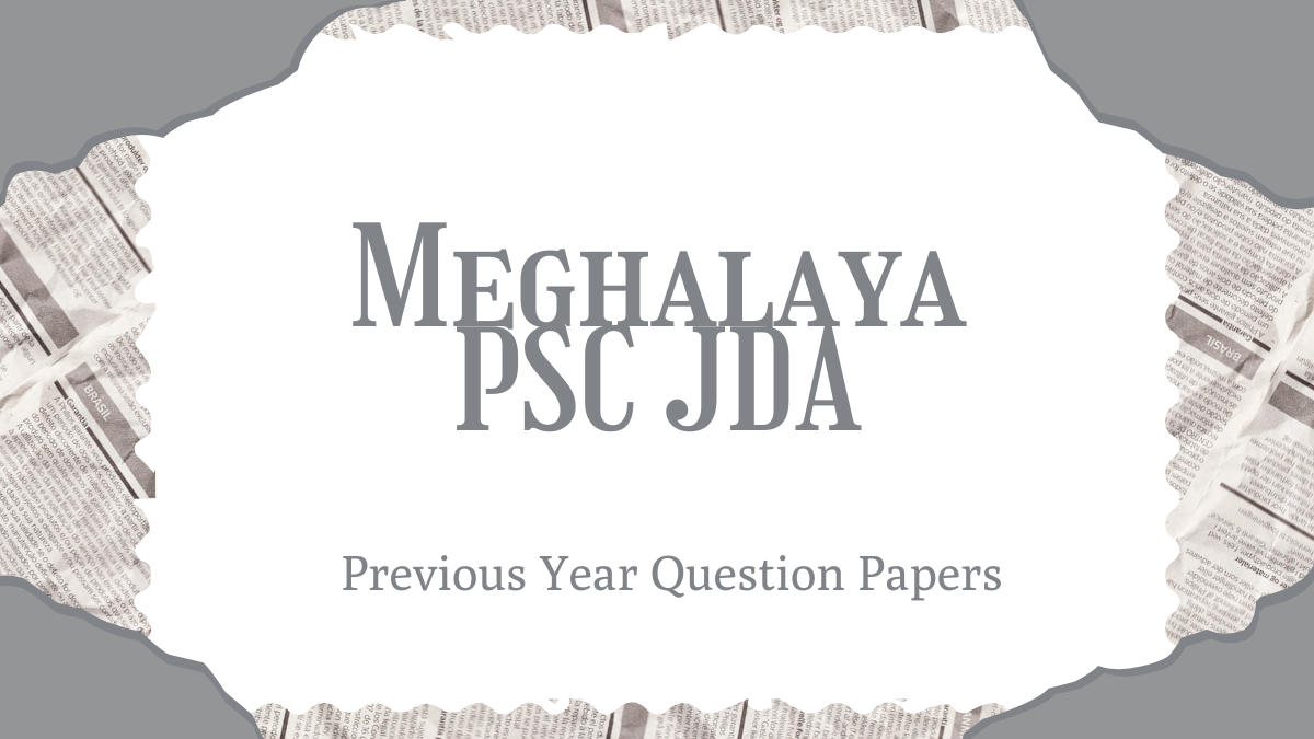 Meghalaya PSC JDA